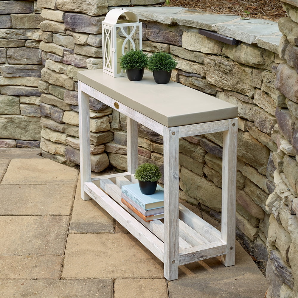 Indoor or Outdoor Cement Console Table with Lower Shelf G42358