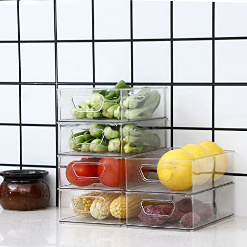 2 Pack Clear Plastic Stackable Storage Bin R500