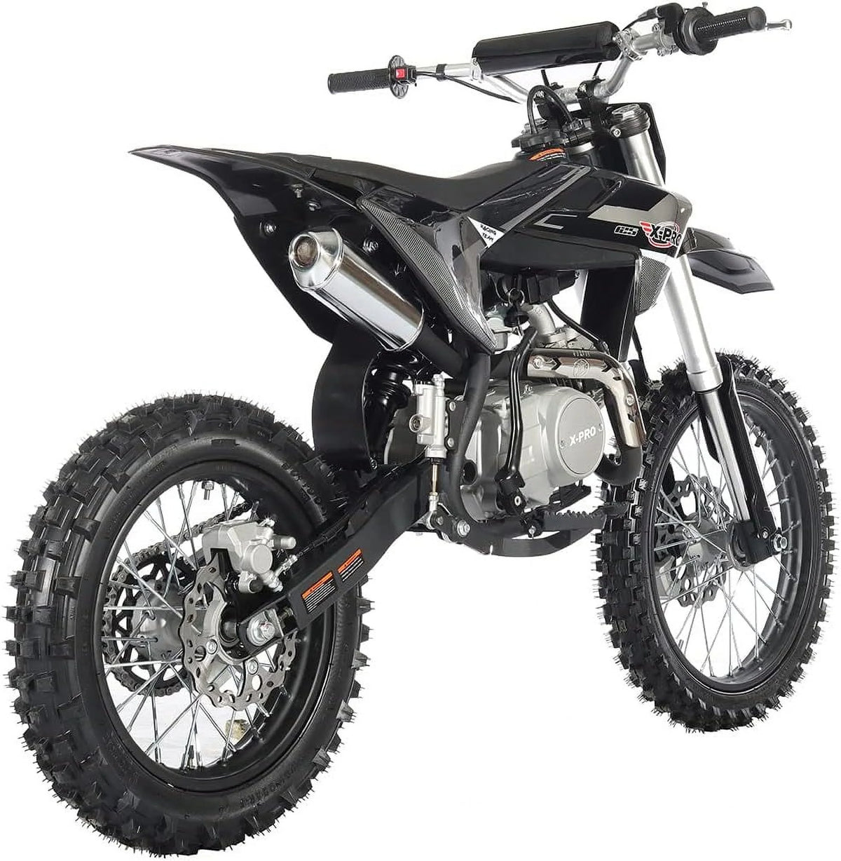 125cc Dirt Bike with 4 Speed Semi-Automatic Transmission, Kick Start 17"/14" Tires F766