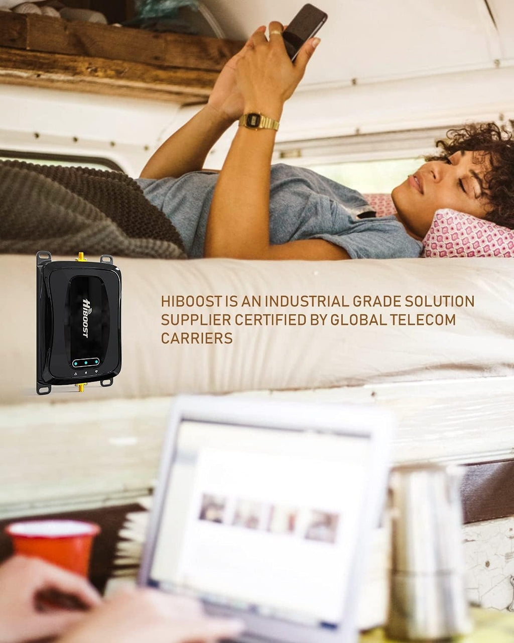 Cell Signal Booster for RV with Omni-Directional Roof Antenna B8642