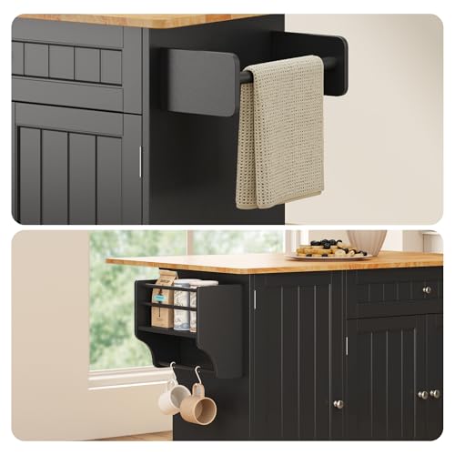 White Kitchen Island with Drop Leaf and Storage L273376