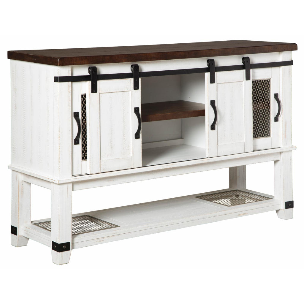 4 Door Server in White and Brown J487
