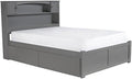 Gray Solid Wood Full Bed with Bookcase Storage Z61270