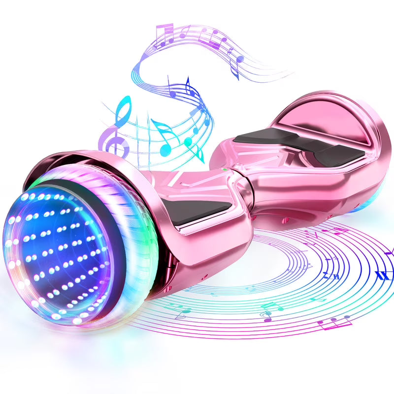 Pink 6.5" Self Balancing Scooter with Bluetooth Speakers & LED Light S30305