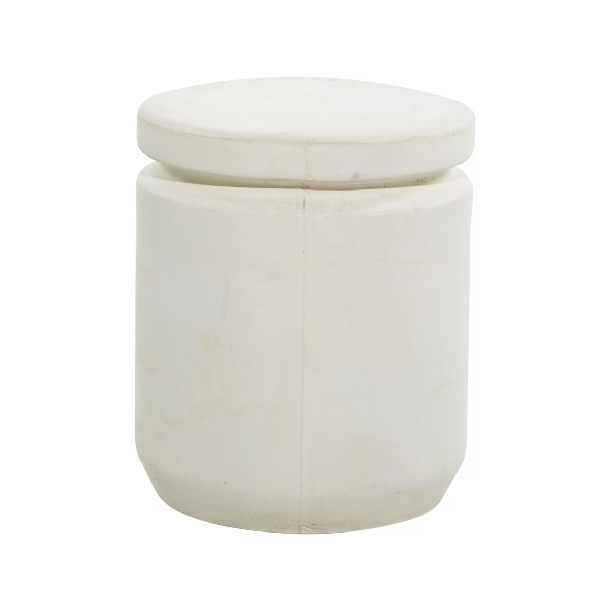 White Industrial Fiber Clay Outdoor Cylindrical Foot Stool A972
