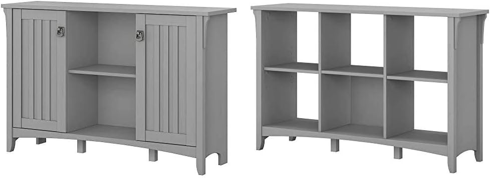 Gray Storage Cabinet with Doors and 6 Cube Organizer T183832