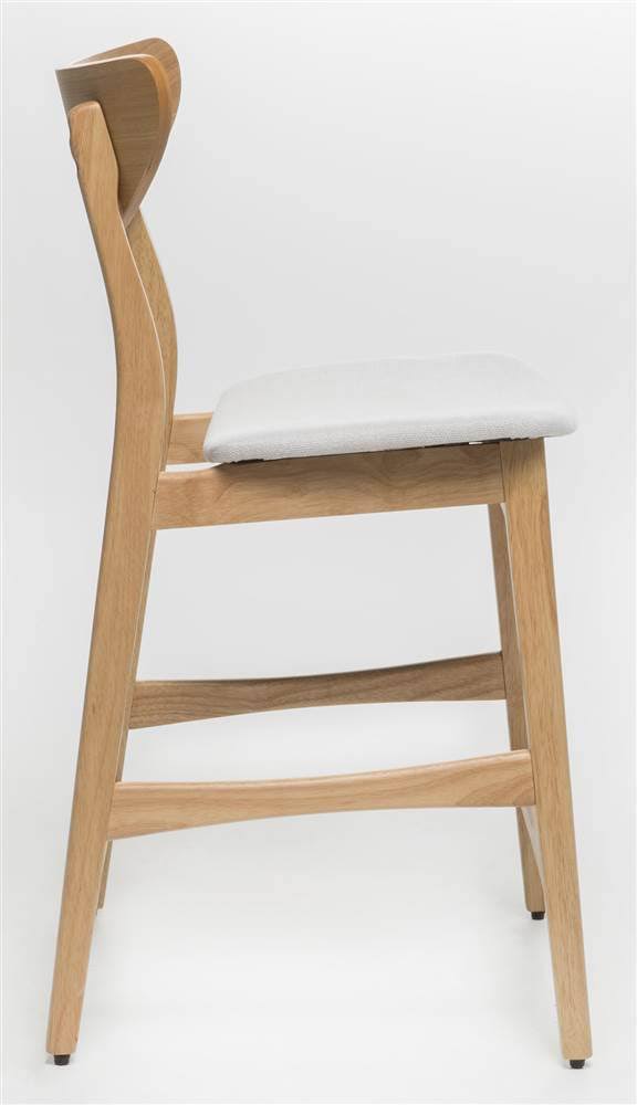 Oak Finish Light Beige Counter Stool, Set Of 2 R5652
