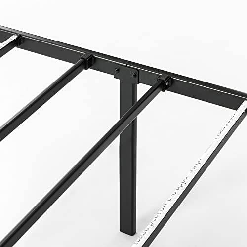 14 Inch Metal Platform Bed with Steel Slat Mattress Foundation Queen Black O148434