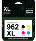 HP 962 962XL Black and C/M/Y Ink Cartridge 4-Pack Remanufactured for OfficeJet Pro 9010 Series C95860