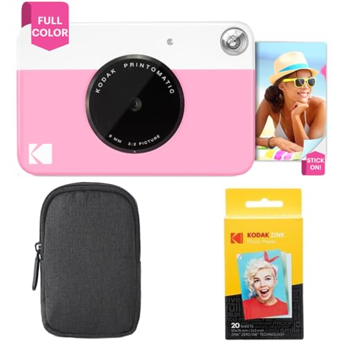 Full-Color Instant Print Camera Starter Bundle with Carrying Case and 20pk Photo Paper A776