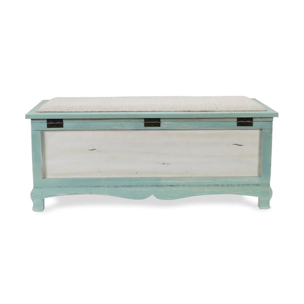 Shabby Bench Chest with Seat Cushion F916849