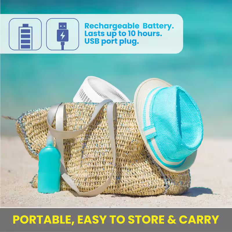 2-in-1 Adjustable-Height 40 in. Portable Rechargeable 3-Modes Pedestal Fan U5951
