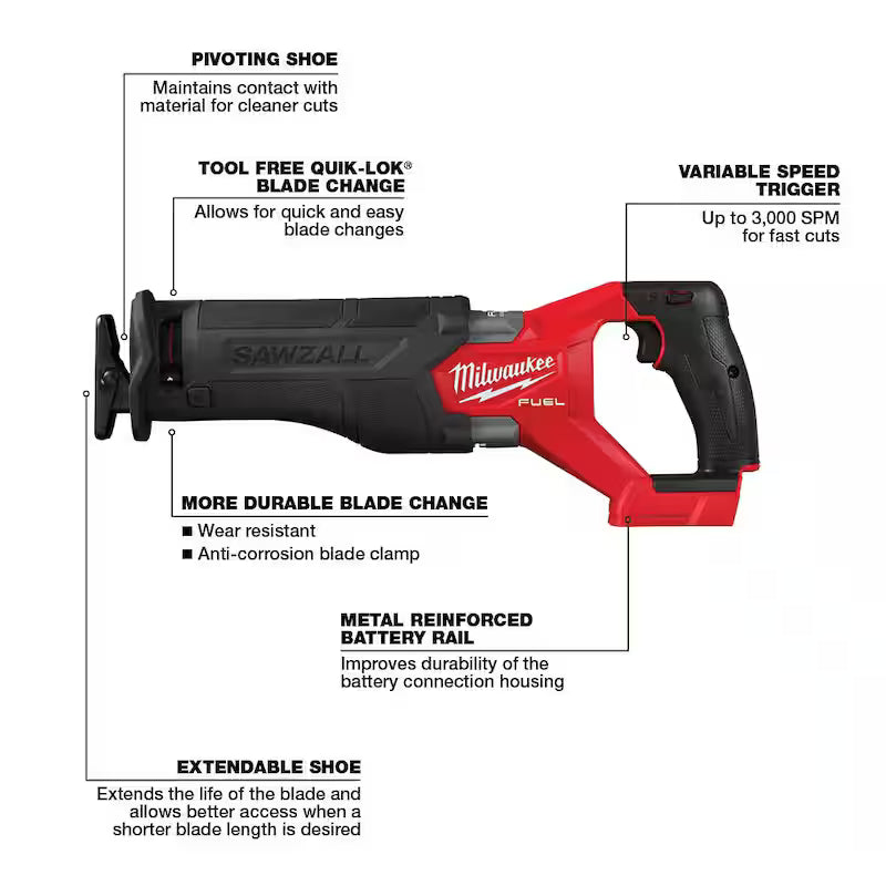 18V Lithium-Ion Brushless Cordless Reciprocating Saw with Oscillating Multi-Tool E528