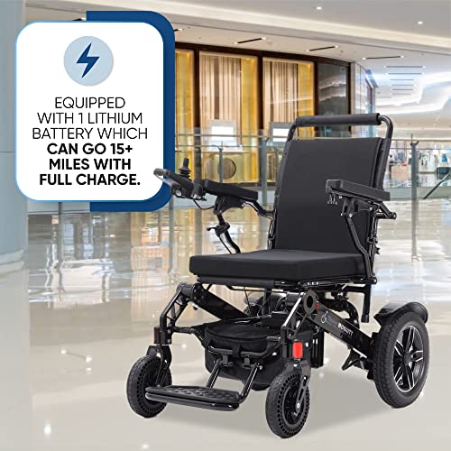 Lightweight Fold Electric Wheelchair (Blue, 17 Inches Seat Width) I1612