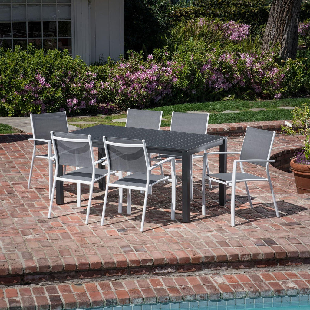 7-Piece Outdoor Dining Set with 6 Sling Chairs and Dining Table U43086