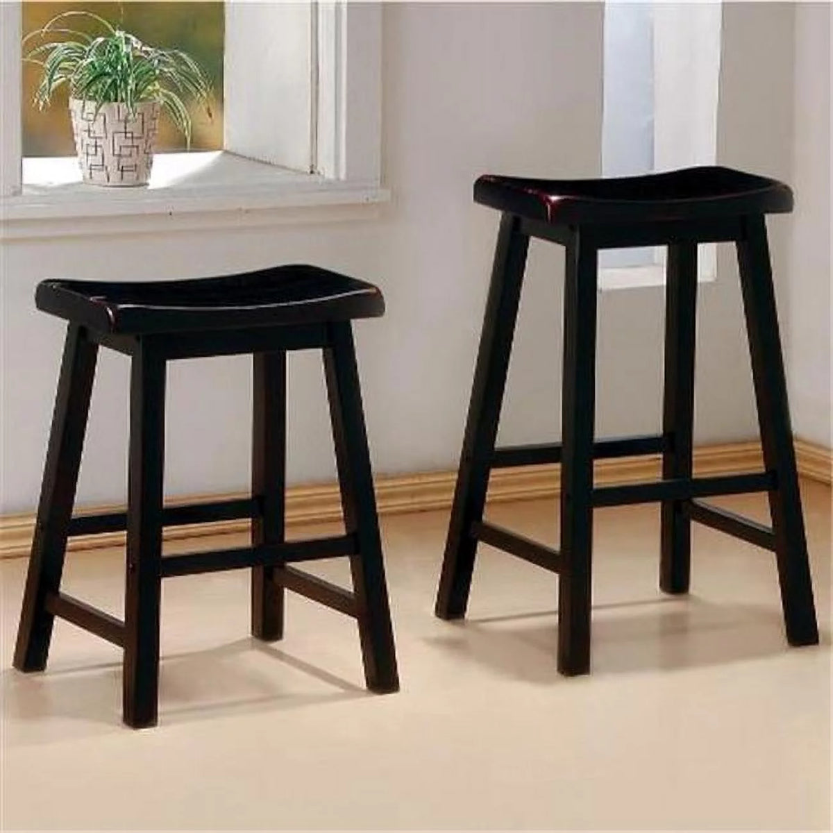 Wooden Bar Stool Pack of 2 V17666