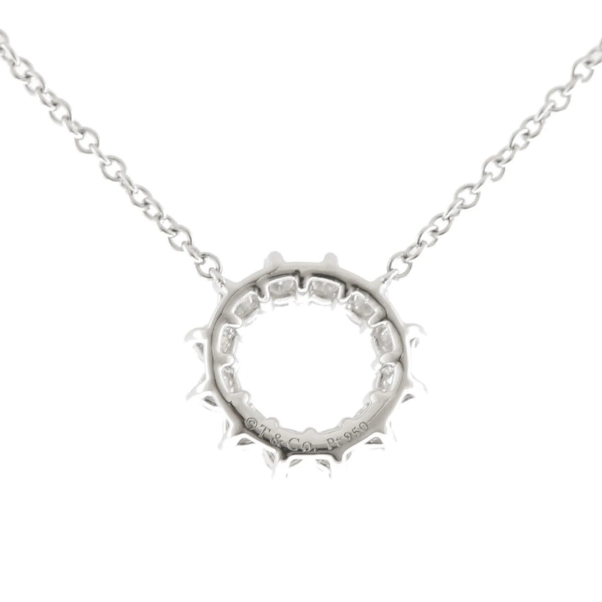 Tiffany Open Circle Diamond Necklace Pt950 Platinum D286845