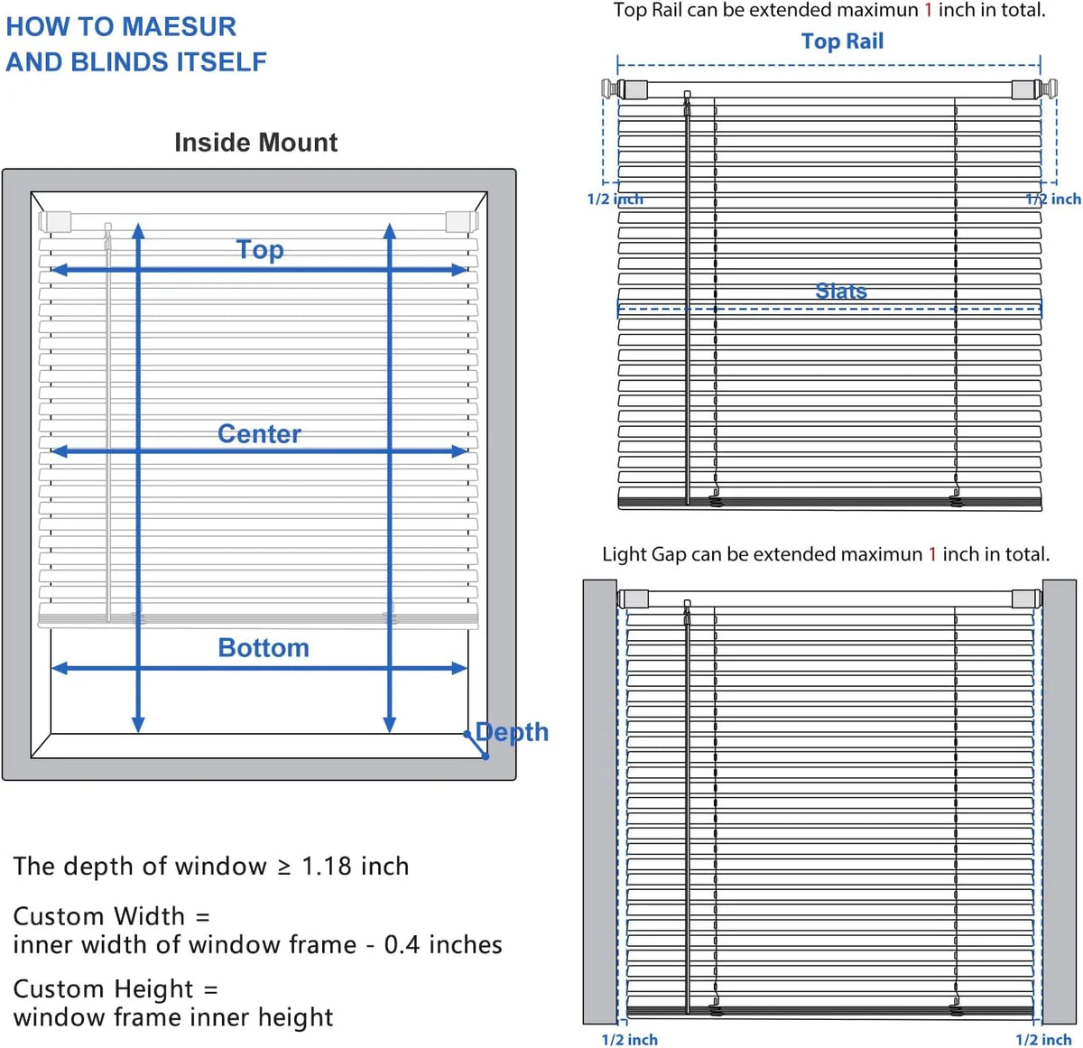 1" Vinyl Horizontal Mini Blinds 36" W x 64" H White T4135