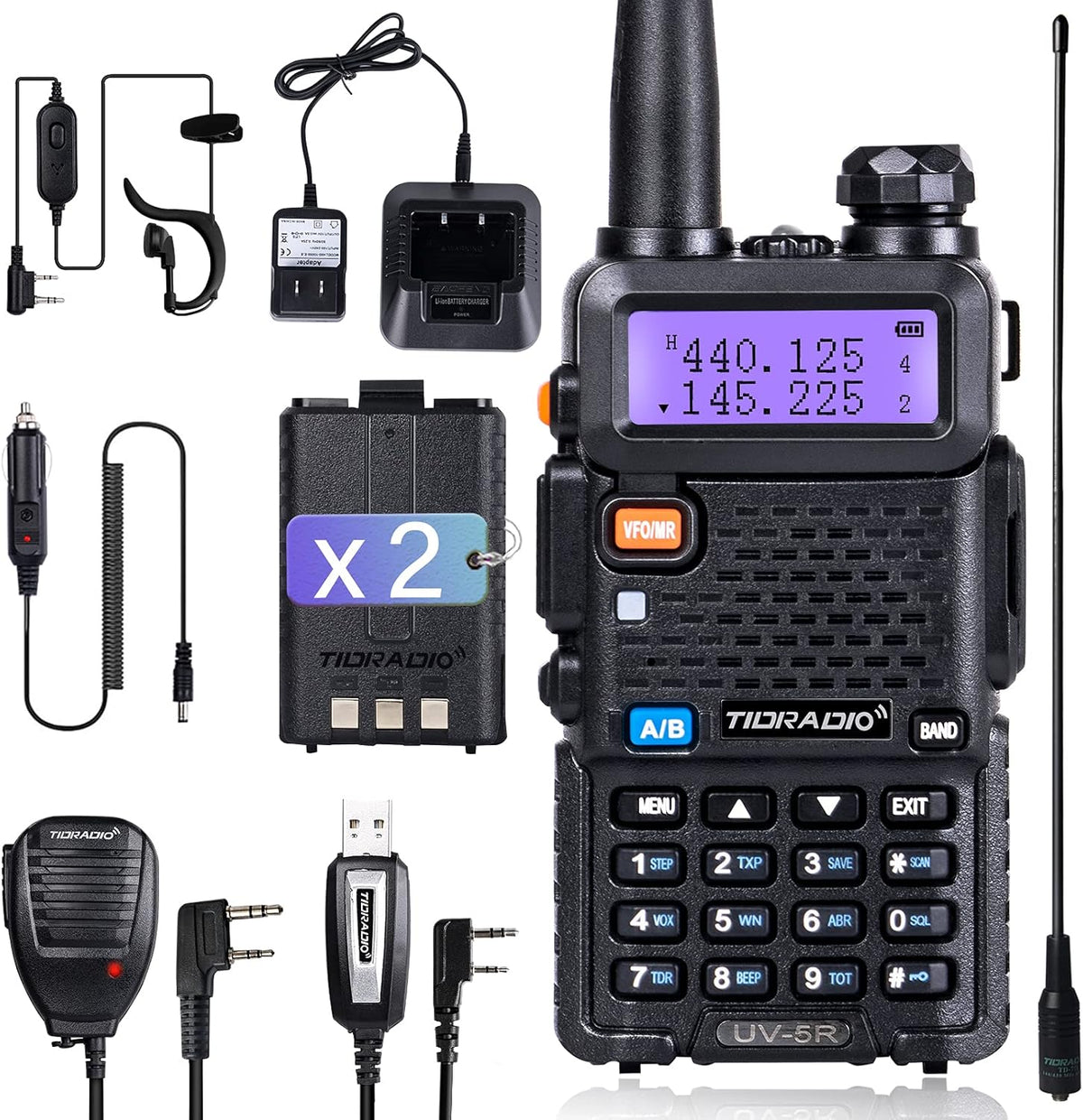 UV-5R Ham Radio Handheld Full Kit Pack of 2 U795697