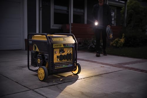 9000-Watt Electric Start Tri Fuel Portable Open Frame Inverter Generator Y631