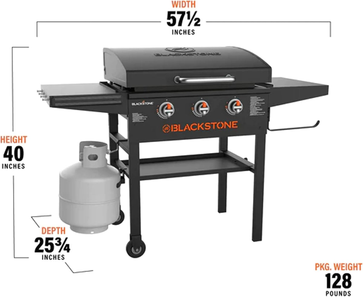 28 Inch Blackstone Griddle with Hood 3-Burner Outdoor Flat Top Grill Q600