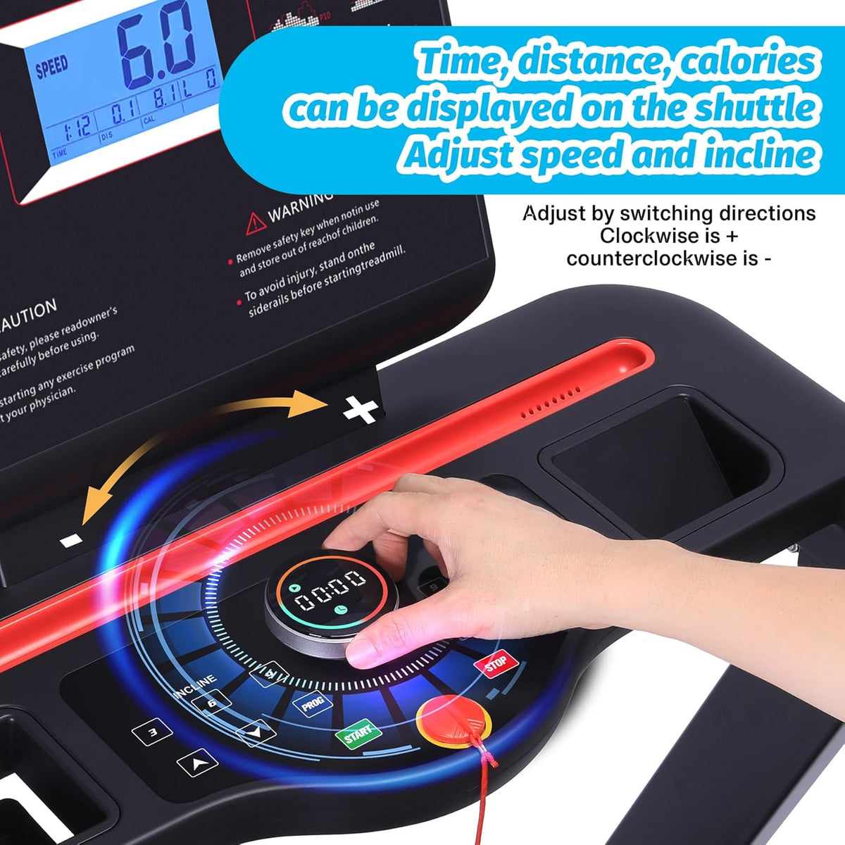 Folding Treadmill with Auto Incline, Heart Sensor, 3.5 HP, 8.7 MPH, 48in*18in Running Area C638