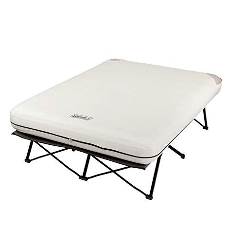 Queen-Size Airbed Cot Combination with Steel Frame & Side Table, Battery Pump Included P740326
