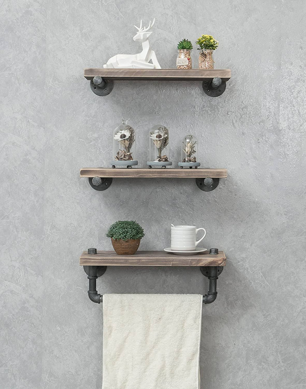 Industrial Pipe Wood Metal Shelving V122508