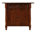 Drop Leaf Kitchen Island with Drawers and Cabinet D876