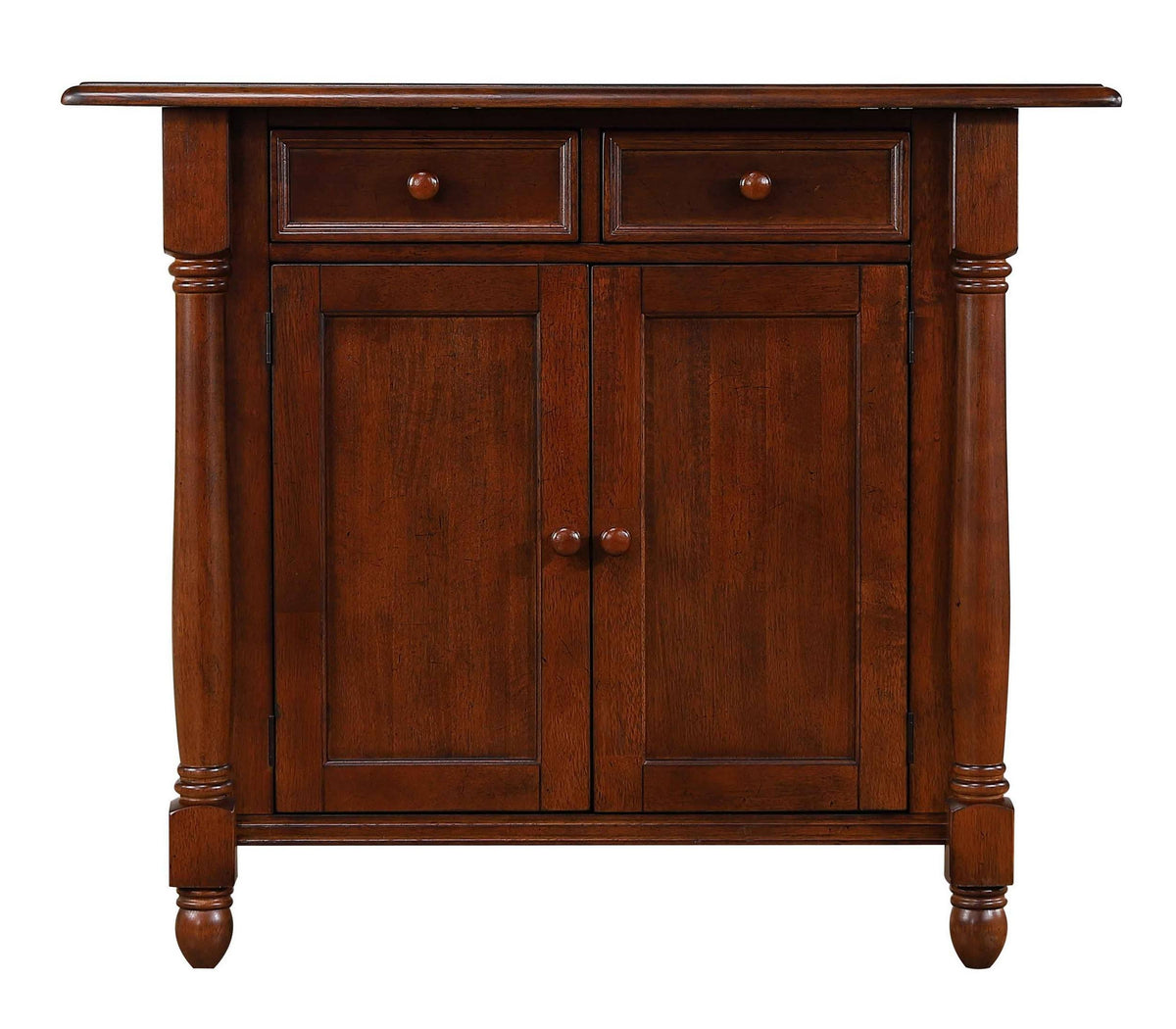 Drop Leaf Kitchen Island with Drawers and Cabinet D876