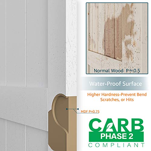 48''x84'' White H-Frame Sliding Barn Door with Hardware Kit E38722