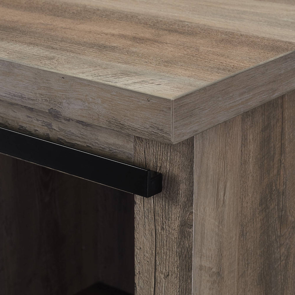 Rustic Farmhouse Accent Cabinet with Sliding Barn Door Gray Wash G274