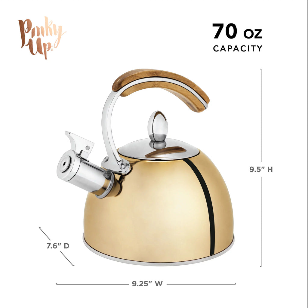 Gold Stainless Steel Whistling Tea Kettle Q5530