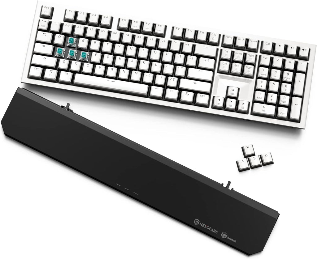 Wireless Mechanical Keyboard with Kaihl Box Switch, 108-key Typewriter Keyboard with Wrist Rest F38651