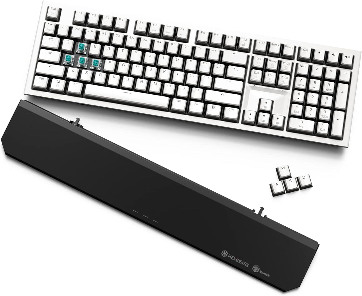 Wireless Mechanical Keyboard with Kaihl Box Switch, 108-key Typewriter Keyboard with Wrist Rest F38651
