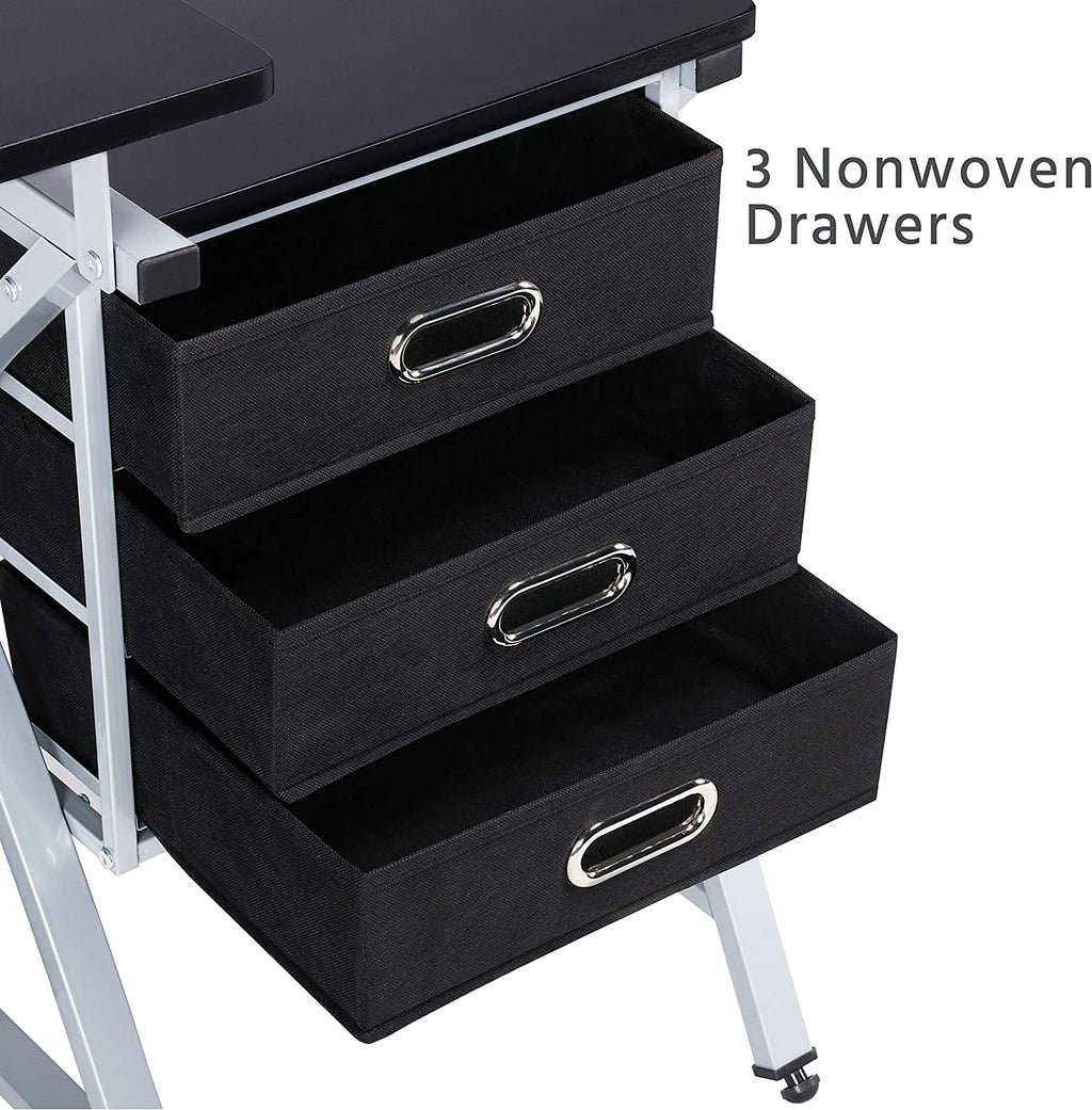 Adjustable Drafting Desk with Stool and 3 Slide Drawers K5057