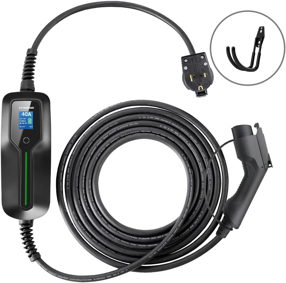 Level 2 EV Charger 40 Amp with NEMA 6-50 Plug 20 feet Cord 240V J1772 Portable Charging Cable R714