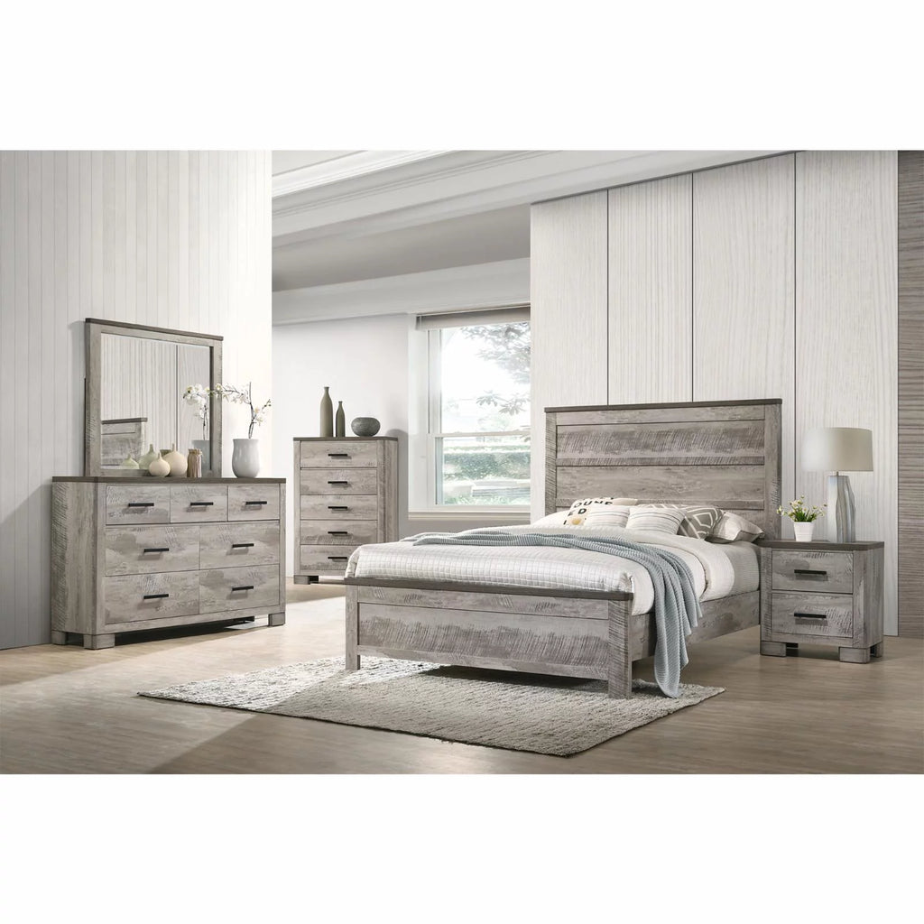 Gray Full Panel Bed D702