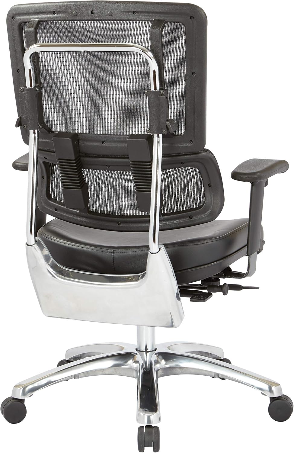 Black Mesh Back Managers Chair with Polished Aluminum Base E23702