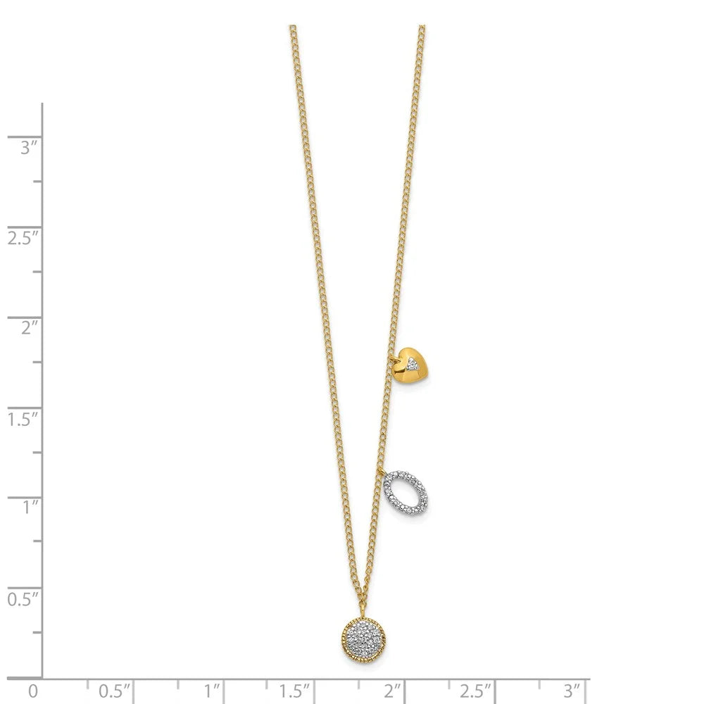 14kt Yellow Gold Diamond Circle Heart Necklace H646