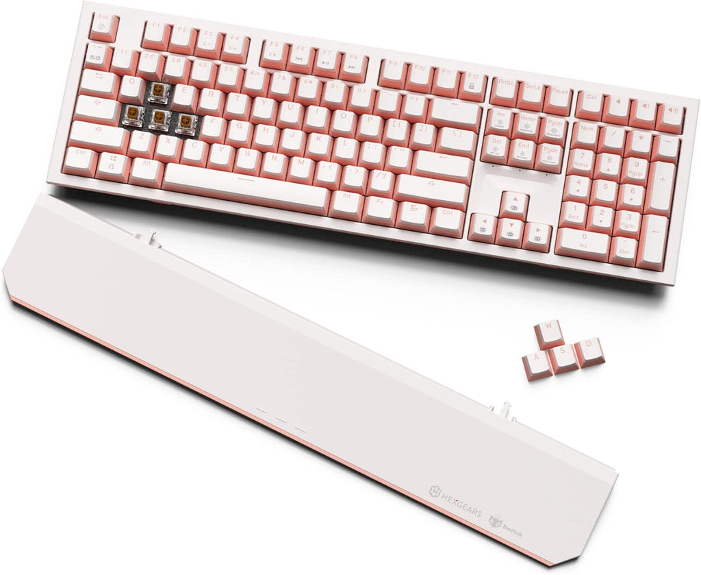 Wireless Mechanical Keyboard with Kaihl Box Switch, 108-key Typewriter Keyboard with Wrist Rest F38651