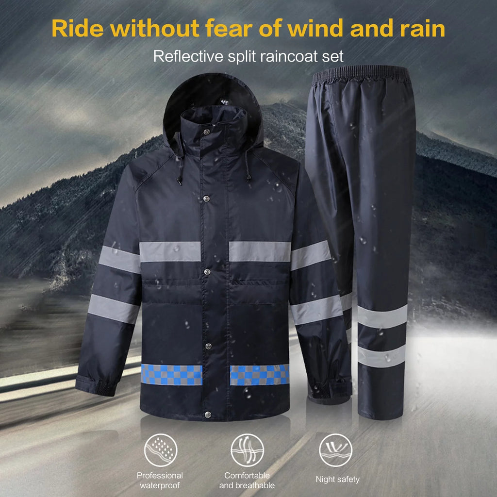 High Visibility Reflective Waterproof Hooded Raincoat XXL F692793