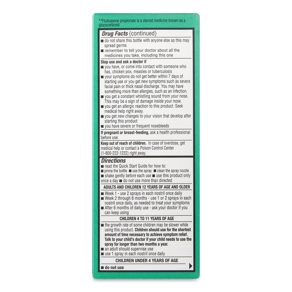 Non-Drowsy Fluticasone Propionate Nasal Spray, 50 mcg, 72 Sprays E107