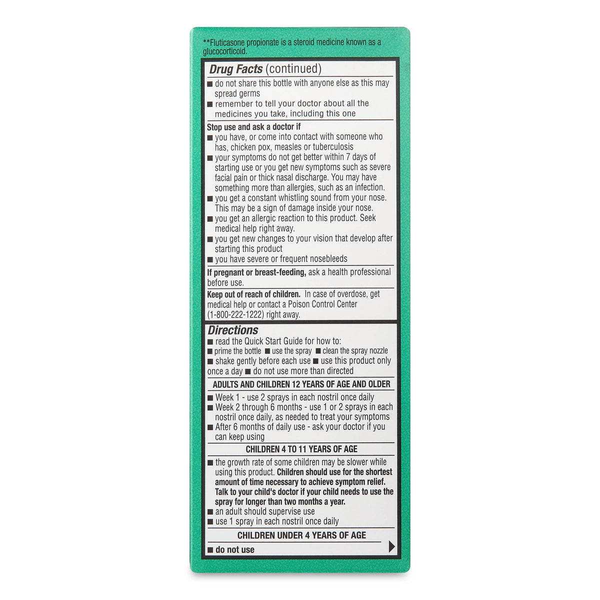 Non-Drowsy Fluticasone Propionate Nasal Spray, 50 mcg, 72 Sprays E107