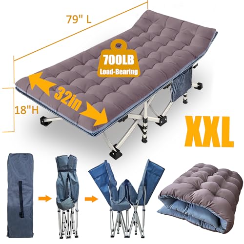 Oversize XXL Camping Cot with Mattress and Carry Bag X880647