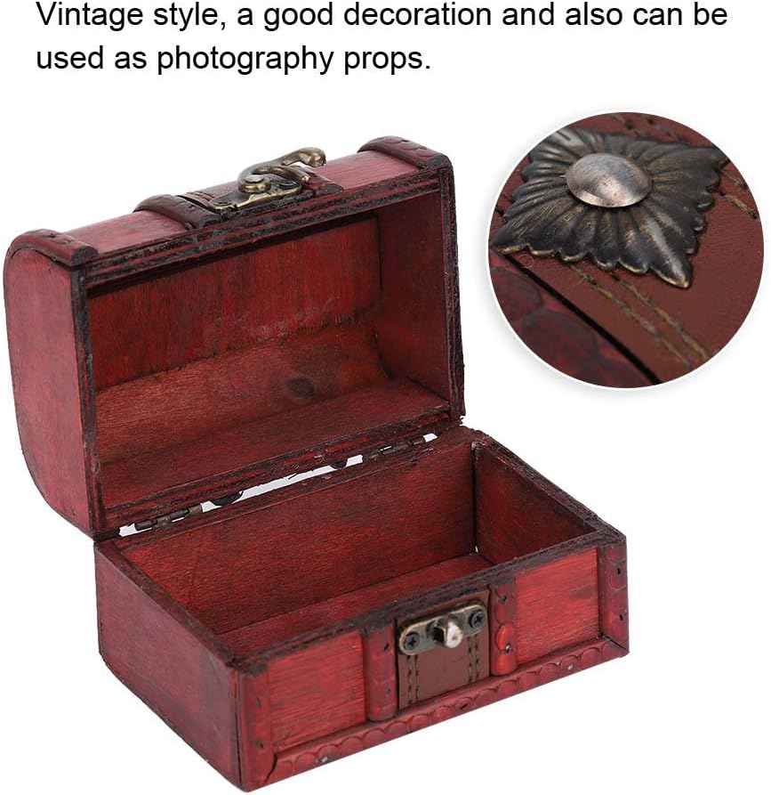 Small Wooden Treasure Chest Box 4.7x3.1x3.1in N341573