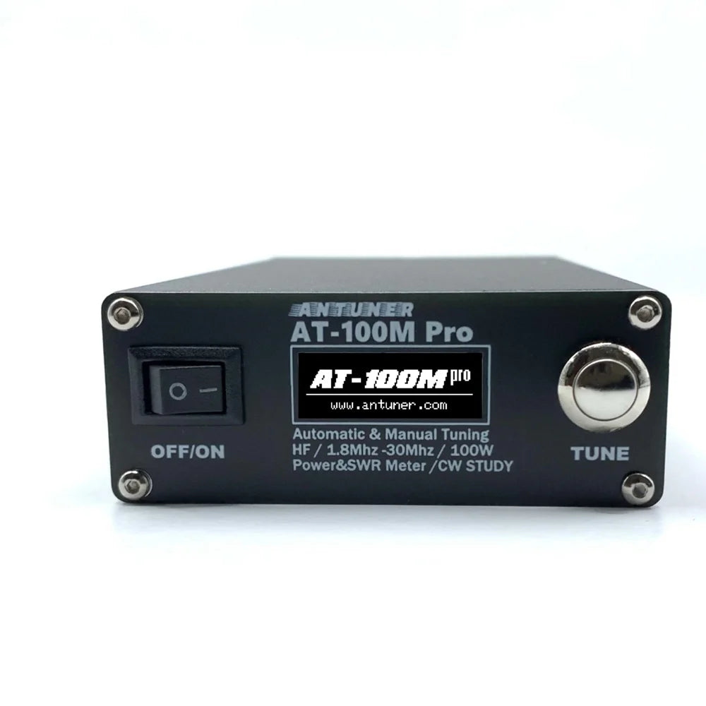 AT100M Antenna Tuner 1.8Mhz-30Mhz Automatic/Manual Tuning 100W Standing Waves Meter Multifunctional HF Radio Meter Morse Code Exerciser Supported K67337