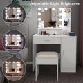 Black Vanity Set with Lighted Mirror and Stool D788