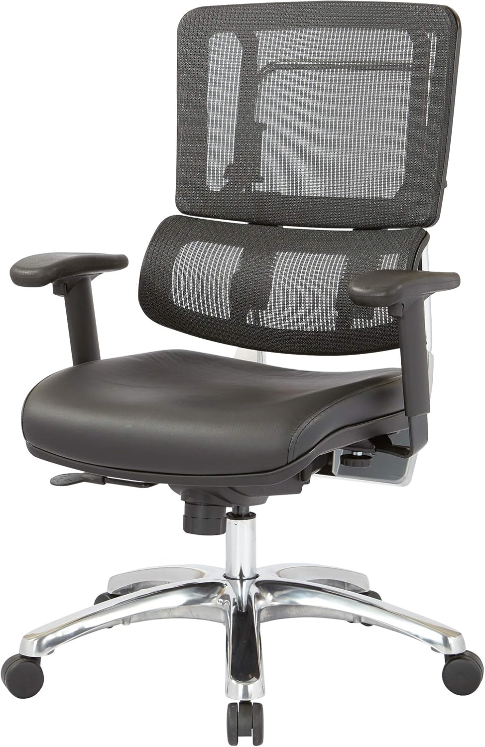 Black Mesh Back Managers Chair with Polished Aluminum Base E23702