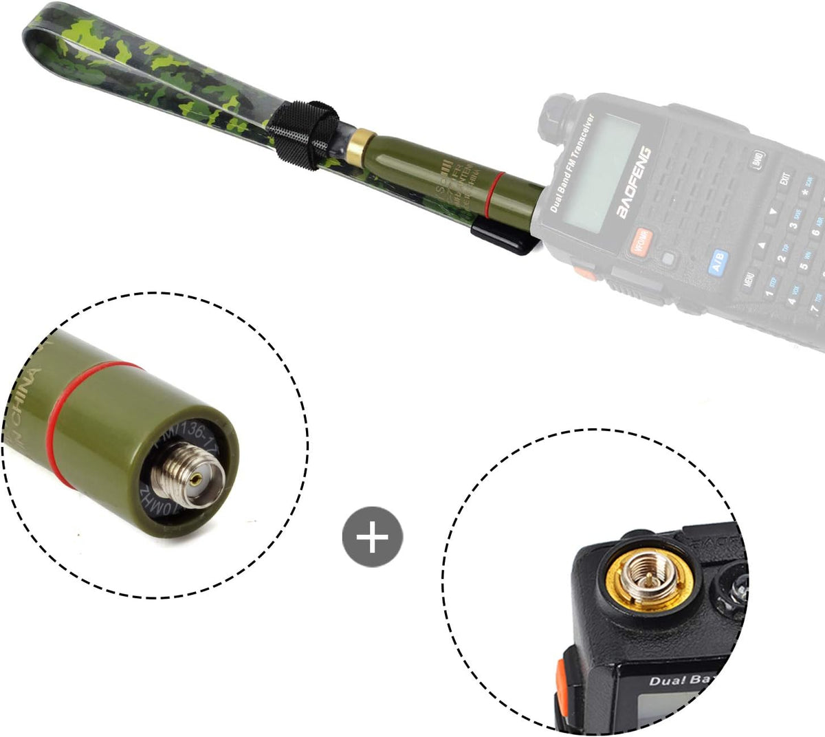 Tactical Foldable Dual Band Antenna, 15.3inch SMA-Female, Pack of 2 Y87859
